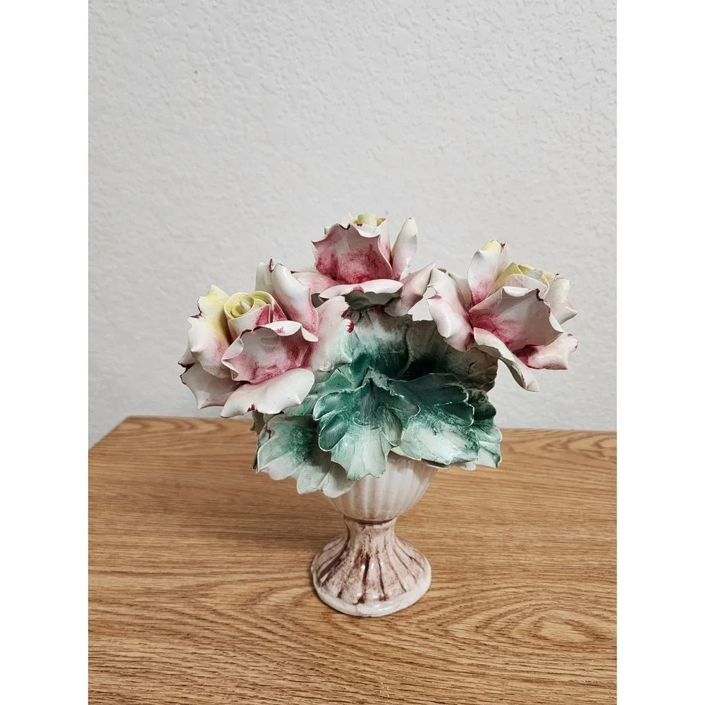 Capodimonte Roses Centerpiece Made in Italy Porcelain‎ 8